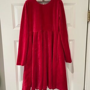 Elegant Red Velvet Kids Dress